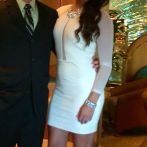 White long sleeve sheer dress